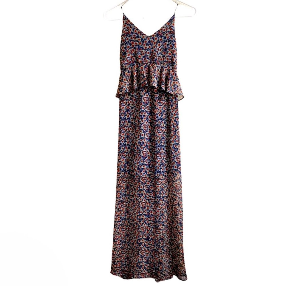 Zara Floral Ruffle Maxi Dress